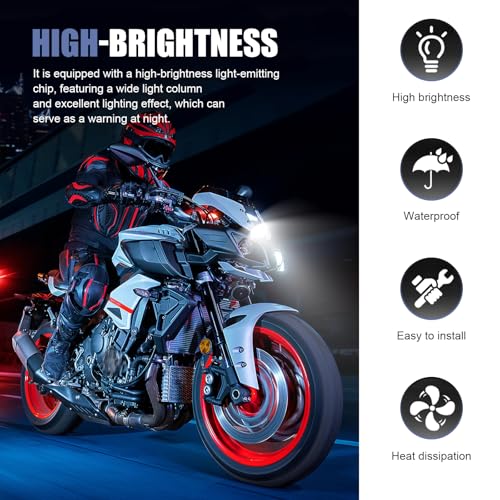 Motorcycle LED Headlight, Forklift Safety Warning Light for Warehouse, High Brightness Spotlight, Universal for Motorcycles, ATVs and Off-Road Vehicles (Black)