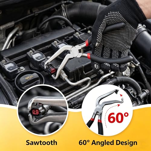 9PCS Disconnect Pliers Electrical Connector Removal Tool with Bag and golve