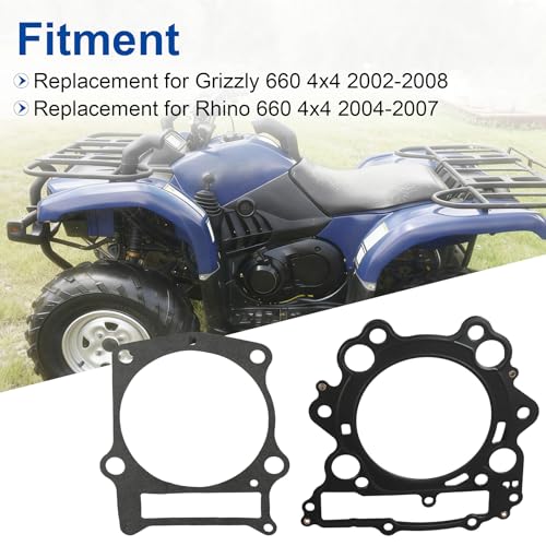 Top End Head Gasket Kit Replacement for Rhino 660 2004-07 Grizzly 660 02-08