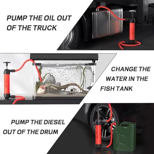 Multi-Use Siphon Fuel Transfer Pump, Fluid Extractor Siphon Transfer Pump Kit for Gasoline Liquid Oil Air and Automotive, Efficient Siphon Fluid Exchange Transfer Pump