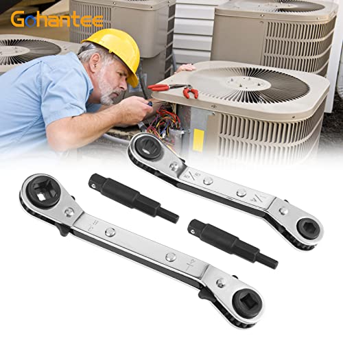gohantee Hvac Service Wrench Tools Air Conditioner Valve Ratchet Wrench