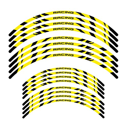 KETABAO Dirt Bike Rim Tape W02 Decals Stickers Protector 21 19 inch Compatible with RM250 RMZ 250 450 RM-Z250 (Yellow) - color: Yellow