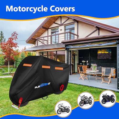 Motorcycle Cover, Heavy Duty Waterproof 600D Oxford - size: 105" x 41" x 50"
