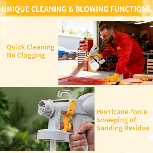HVLP Electric Spray Paint Gun with 5 Nozzles (1mm-3mm) & 360° Adjustable Spray Angle - Paint Sprayer for Furniture, Cabinets, Fences, Walls, Ceilings - Indoor & Outdoor Use(Light Gray) - color: CX69-Light Gray