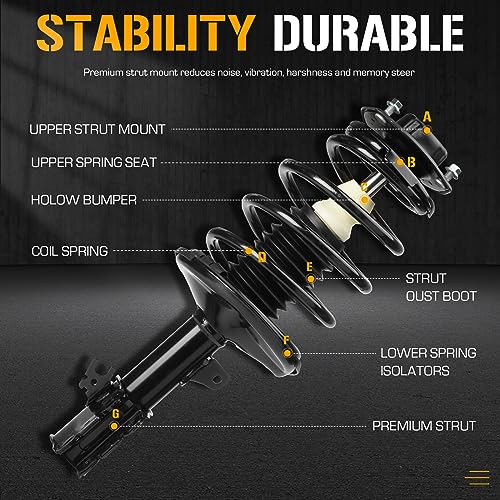Front Complete Strut Assembly Shock Absorber Fit for Toyota Camry 3.0L 1997-2001, Solara 3.0L 1999-2003, Avalon 1997-2003, Lexus ES300 1997-2001, 271679 271678 (Set of 2) - size: Front Left and Right Struts (271678, 271679) - 2pc