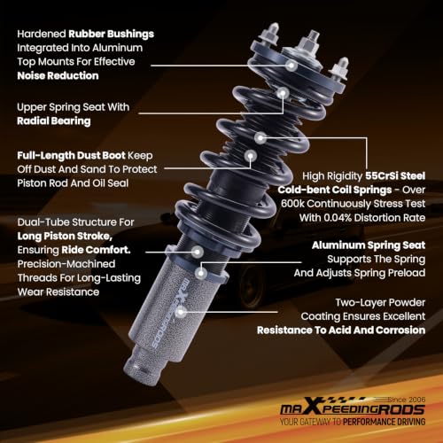 maXpeedingrods Coilovers Suspension Kit for Honda Civic 1988-2000 grey