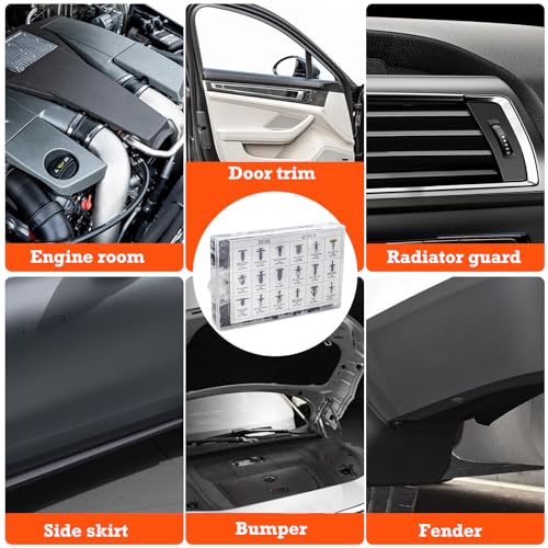 Car Retainer Clips & Fasteners Kit – 18 Universal Sizes Nylon Bumper, Fender Rivets, Door Panel Clips, and Plastic Rivets with Removal Tool for Toyota, Ford (415pcs) - style: 415pcs