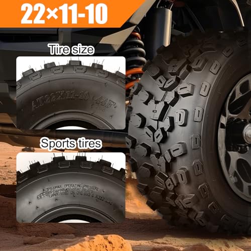 TRIPOWER 22x11-10 ATV UTV Tires 22x11x10 All-Terrain Trail Sand Mud Sport Off-Road Tire Tires, 6PR Tubeless, Set of 2 - size: 22x11-10