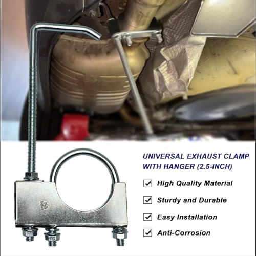 2.5" Exhaust Clamp With Hanger One-Piece Muffler Hanger, Pack of 1 - size: 2.5"-1 PACK(One-Piece)