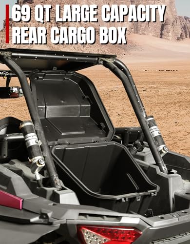 A & UTV PRO Rear Storage Cargo Box for Polaris RZR, Waterproof 69 QT Storage Tool Box with Rubber Latch for Polaris RZR 900/ XP 4 1000/ XP Turbo/RZR Trail 2014-2024 Accessories, Replace OEM #2881193 - size: 69 QT