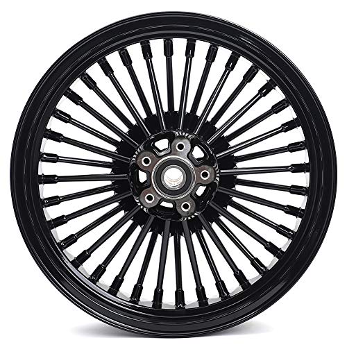 TOFR 18x3.5 16x3.5 Fat Spoke Wheels Black For Harley Touring Baggers 84-08 - color: Gloss Black, size: Front:18x3.5 Rear:16x3.5