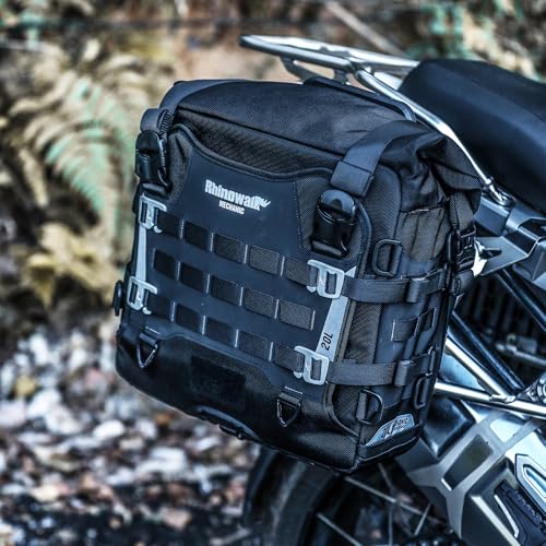 Rhinowalk Motorcycle Saddlebag 20L Waterproof, Quick Release Motorbike Side Bag, Universal Fit Motorcycle Side Bag (1-Piece) - color: Black 20L