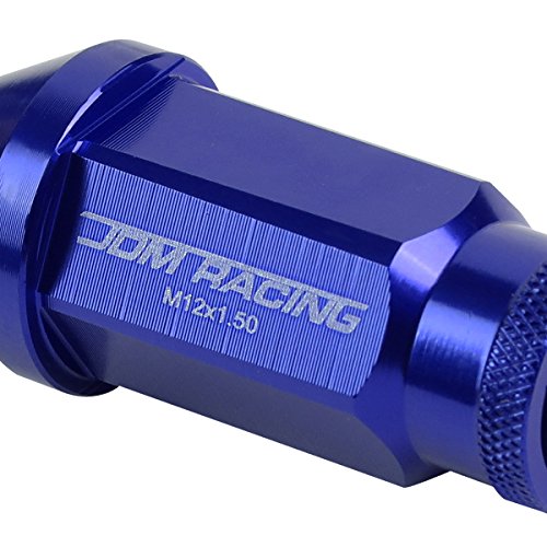 Auto Dynasty 20-Piece M12 x 1.5 Extended Aluminum Alloy Wheel Lug Nuts+Adapter Key (Blue) - color: Blue