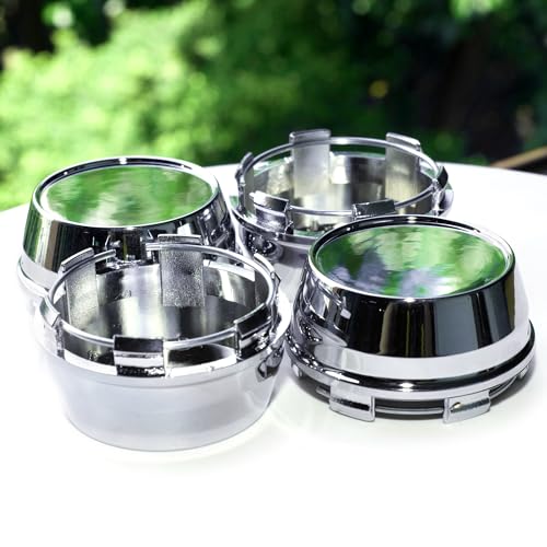 RTrhinotuning 66mm / 2.6in Wheel Center Caps Accessories Set of 4 Chrome Rim Center Caps - color: Chrome