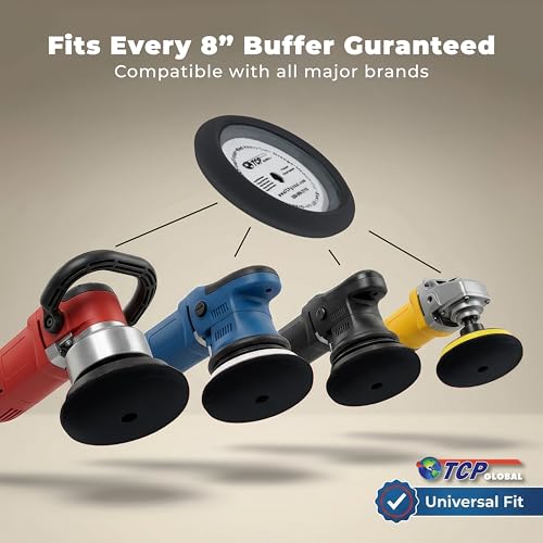 TCP Global 8" Black Foam Buffing Pad, Extra Fine Finishing Polish - color: Black