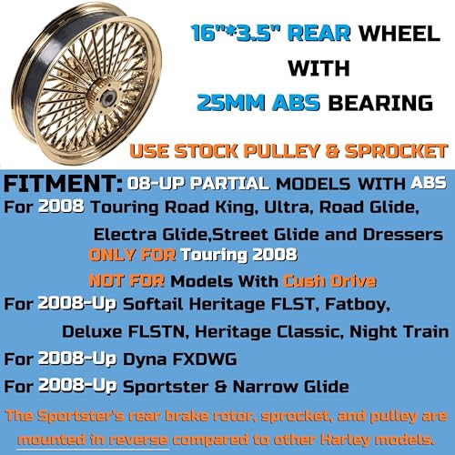 FatFlex Gold Vintage 16" Rear Wheel with 3.5" Rim - color: 16" x 3.5" Gold+Gold+Gold