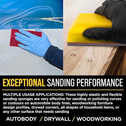 Dura-Gold 600 Grit 5" x 2-3/4" Sanding Sponges, Flexible Sandpaper, 20-Pc - style: 600 Grit