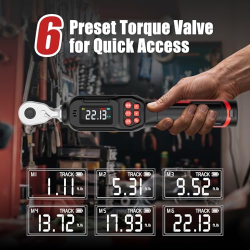 VANPO Digital Torque Wrench 1/4", 4–8.85 ft-lb for Bike Repair - size: 1/4-Inch