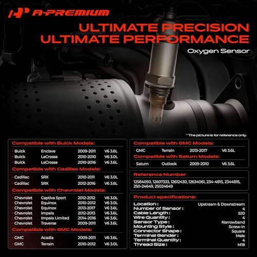 A-Premium Upstream & Downstream O2 Oxygen Sensor Compatible with Chevrolet
