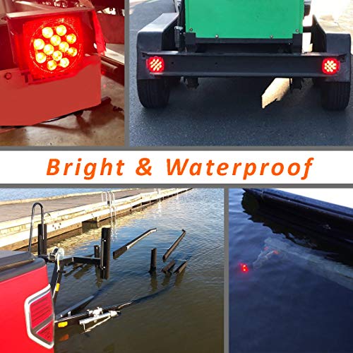 CZC AUTO 12V LED Submersible Left and Right Trailer Lights Stop Tail Turn Signal Lights for Under 80 Inch Boat Trailer Truck RV Marine-Replacement for Your Incandescent Bulb Units (Pack of 2) - size: 5" long x 1.5"width x 5"height (Pack of 2)