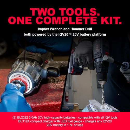 Ingersoll Rand IQV20-2DWDXS 20V Cordless Combo Tool Kit with Charger - style: D5241 and W7153 Combo Kit