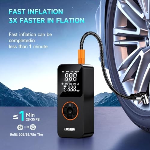 Tire Inflator Portable Air Compressor, 150PSI Bike Pump Dual-Use Type