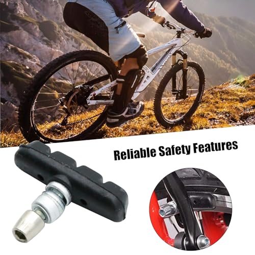 2 Pairs Bike V Brake Pads with Hex Nuts Hex Wrench for Mountain Bike, Road Bicycle, MTB, BMX