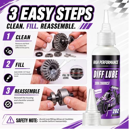 2 OZ RC Differential Oil 200K CST, Silicone RC Diff Fluid, 200, 000 CST - style: 200K 200,000 cSt