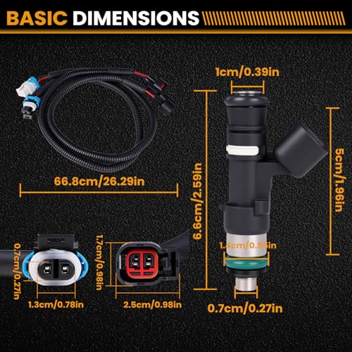 2PCS Fuel Injectors 0280158197 with Harness Set Replaces 1204318 1204319 - size: 0280158197