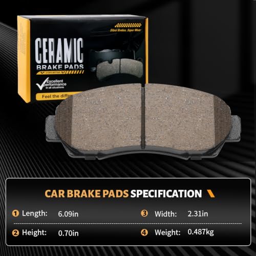 D1521 Front Premium Ceramic Disc Brake Pads Fit For Honda CR-V 2020-2022 Hybrid EX/EX-L/Touring, For CR-V 2012-2016 AWD 2.4L,For Honda Crosstour 2013-2015, For Subaru Legacy 2016-2019 2.5i - style: HZ1521