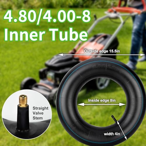 SPORTYOUTH 4.80/4.00-8" Inner Tubes with TR-13 Straight Valve Stem, 2 Pack - size: 4.80/4.00-8