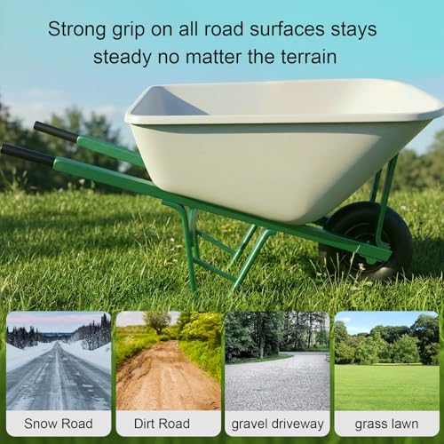 Storystore 13" Wheelbarrow Tires, 1-Pack 4.00-6 Flat Free Tire And Wheel with 5/8" or 3/4" Bearings, 1.75" Centered Hub for Hand Trucks, Wheelbarrows, Dolly, Wagon, Trailer - size: 13" (1 Pack)
