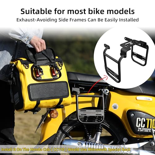 Rhinowalk Motorcycle Saddlebags, Waterproof Saddlebags, Quick Release 15L Single Side Hanging Bag Motorcycle Accessories - size: 15L