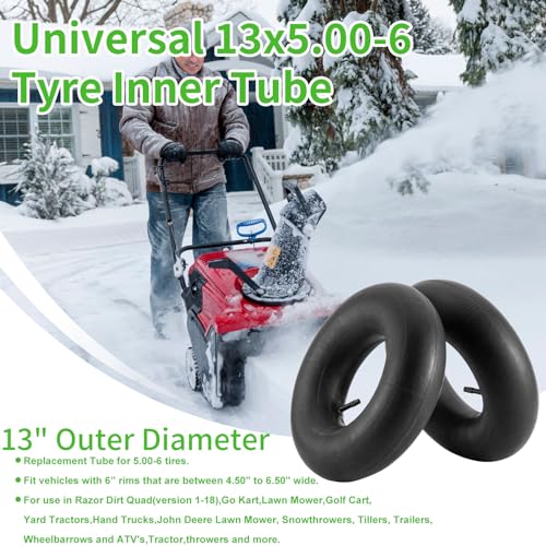 SPORTYOUTH 13x5.00-6 Inner Tubes with TR-13 Straight Valve Stem, 2 Pack - size: 13x5.00-6
