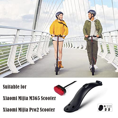 Electric Scooter Fender Rear Mudguard Compatible with Xiaomi 1S M365 Pro Electric Scooter Rear Fender with Taillights Replacement Part Accessory
