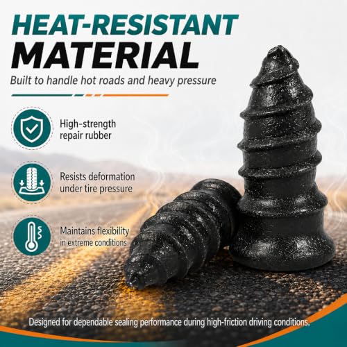 Tire Repair Screws Kit, Screw in Tire Plugs for Emergency Puncture Repair, Rubber Nail Screw in Tire Plug Kit with Pliers, Screwdriver & Rubber Cement for Tubeless Tires - color: Version C