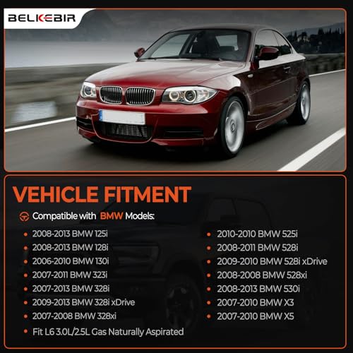 Upgraded Aluminum Engine Valve Cover Kit Compatible with 2006-2013 BMW 125i 128i 130i 323i 328i 328xi 525i 528i 528xi 530i X3 X5 Z4, E60 E70 E82 E83 E84 E89 E90 E92 L6 3.0L/ 2.5L Replace 11127552281