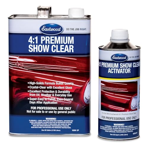 Eastwood 4:1 High Solids Urethane Automotive Spray Paint Premium Show Car Clear with Slow Activator - style: Slow Speed Activator