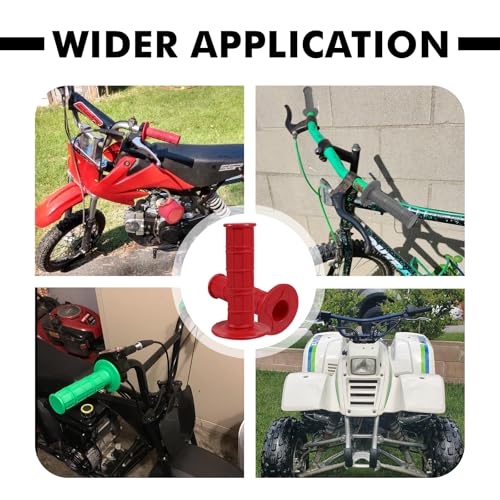 2PCS Motorcycle Handlebar Grips, 7/8 & 1 Inch Non-Slip Grips (Red) - color: Red