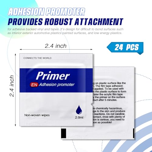 Nuanchu 24 Pcs Adhesion Promoter, High Performance Adhesion Promoter for Plastic, Double Tape Primer Increase for Automotive Molding Tape