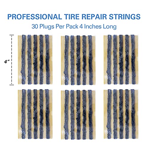 CKAuto 30 pcs 4" Black Tire Repair Strings Tire Repair Plugs - color: Black, size: 4" x φ0.236" 30pcs
