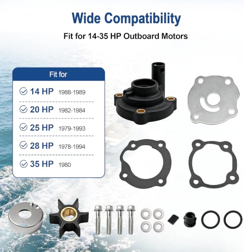 MARKGOO Water Pump Repair Kit 395270 for Johnson Evinrude Outboard 14-35 HP - color: 395270 fits 14 20 25 28 35HP