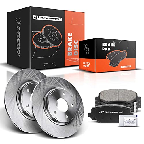 A-Premium 12.91 inch (328mm) Rear Solid Brake Rotors and Ceramic Pads Kit - style: Rear Solid