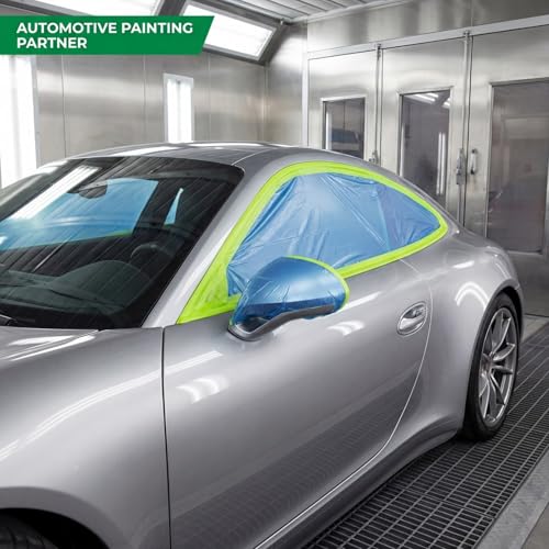 Tavira Pre - Taped Masking Film for Painting, 22 inch x 66 feet x 4 Rolls Painters Plastic Sheeting with Automotive Paint Tape and Drape for Covering Cars, Walls, Furniture and Windows Protection - size: 22 Inch x 66 Feet