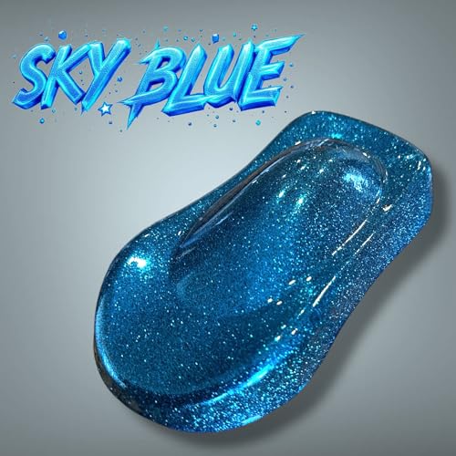 LiME LiNE Sky Blue Metal Flake Midcoat Automotive Grade Sparkle Spray Paint - No Equipment Needed - Finish with 2K Clearcoat - color: Sky Blue
