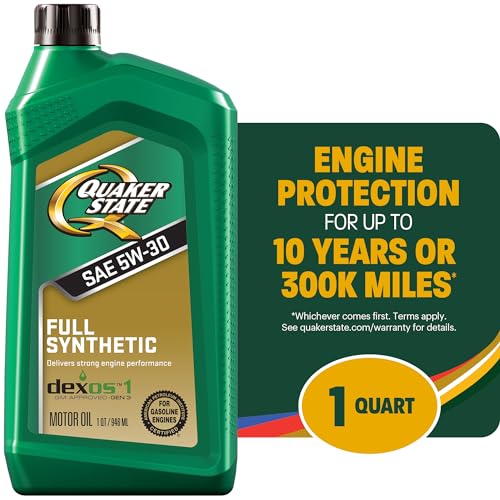 Quaker State Full Synthetic 5W-30 Motor Oil, 1 Quart (6 Pack) - size: 1 Quart, style: 6-Pack