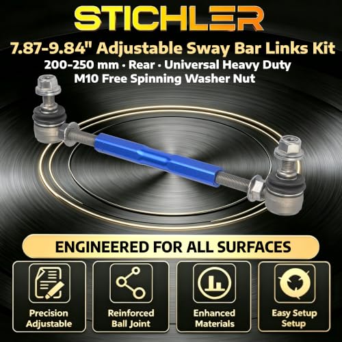 7.87-9.84'' 200-250 M10 Rear Universal Heavy Duty(HD) Adjustable Aluminium Sway Bar Links Kit Replace OEM, Fit Most Cars Trucks SUVs Off-Road Vehicles Racing Specialty Use - size: 200-250 M10 Rear