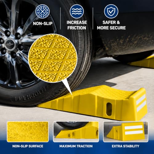 BESEA Trailer Tire Changing Ramps 2 Pack, Heavy Duty RV Trailer Ramps