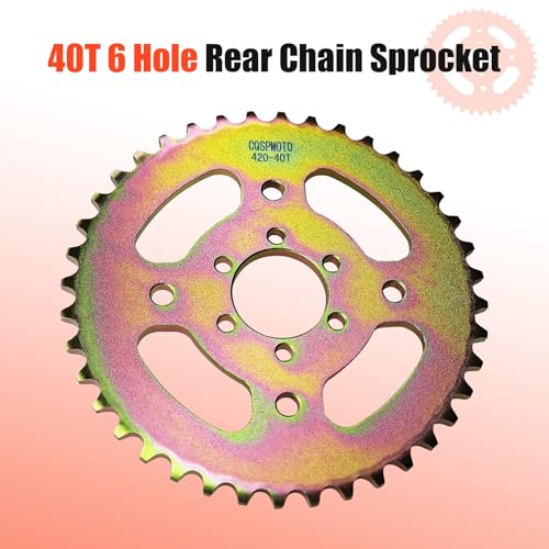 40T High Speed Rear Chain 6 Hole Sprocket # 40 41 420 Sprocket for Coleman CT100U CC100X Mega Moto MMB80 105 Baja Doodle Bug DB30 Motovox MBX10 Mini Bike Sprocket Parts (37mm Bore) - size: 40T