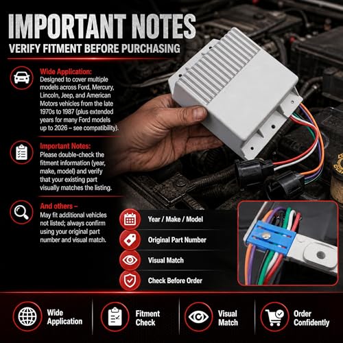 JA&MIU LX203 Ignition Control Module Compatible with 1976 - 1989 Ford Cars